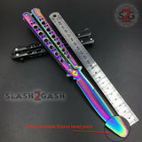 Butterfly Knife TRAINER Dull Balisong w/ Spring Latch - Rainbow