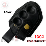 Black Leather Brass Knuckles Sheath Real Leather Case Hip Holster Belt Pouch