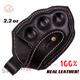 Brass Knuckles Leather Case Belt Sheath Hip Holster Replacement Carry Pouch - Black
