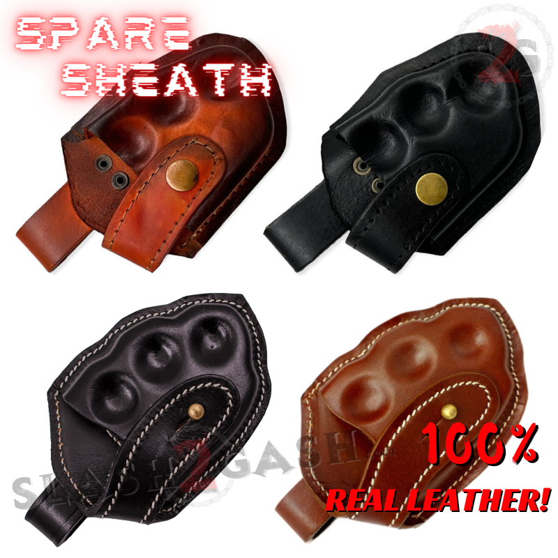Spare Brass Knuckle Sheath w/ Belt Loop Real Leather - Assort