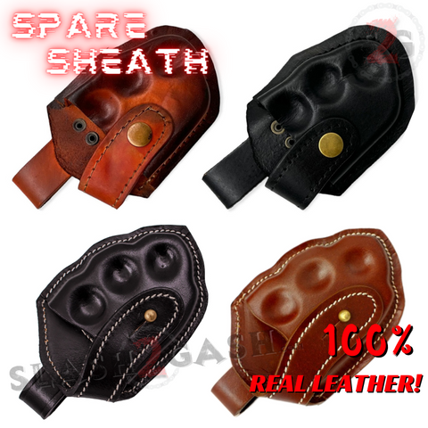 Spare Brass Knuckle Sheath w/ Belt Loop Real Leather - Assort. Colors