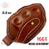 Brass Knuckles Leather Case Belt Sheath Hip Holster Replacement Carry Pouch - Brown