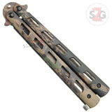 Real Tree Camouflage Butterfly Knife Wetlands Balisong Outdoor Hunting Camping