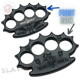 Irish Muscle Dalton Global Brass Knuckles Spiked Paperweight - Black Robbie Dalton Knucks Heavy Duty Steel Buckle