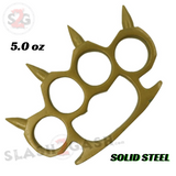 Rounded Spike Knuckle Duster Paper Weight - Gold