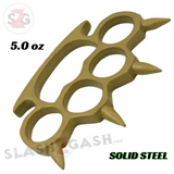 Rounded Spike Knuckle Duster Paper Weight - Gold