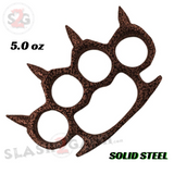 Rounded Spike Knuckle Duster Paper Weight - Pitted Copper