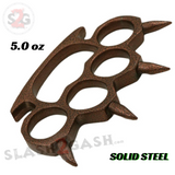Rounded Spike Knuckle Duster Paper Weight - Pitted Copper