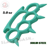 Rounded Spike Knuckle Duster Paper Weight - Teal