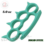 Rounded Spike Knuckle Duster Paper Weight - Teal