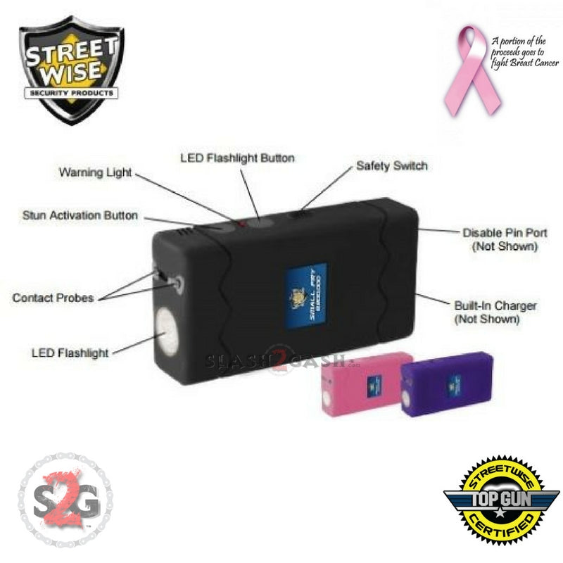 Streetwise Small Fry Stun Gun Flashlight Holster w/ Built-In Wall Char ...