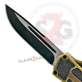 Bronze Scarab Dual Action OTF Automatic Knife - Single Edge Plain