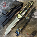 S2G Tactical OTF Knife Abalone Switchblade w/ Silver Tanto Plain Edge - Black Scarab D/A Automatic
