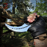 Scorpion Claw Karambit Knife G10 Handle - Mirror Finish Polished Chrome w/ Kydex Sheath - slash2gash S2G