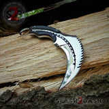 Scorpion Claw Karambit Knife G10 Handle - Mirror Finish Polished Chrome w/ Kydex Sheath slash2gash S2G