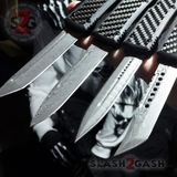 S2G Tactical Shadow OTF Knife Carbon Fiber Switchblade CNC T6061 - REAL Damascus!