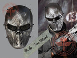 Iron Silver Tactical Aisoft Mask Wargame Paintball Motorcycle Halloween Full Face Skull