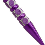 Skull Kubotan Keychain Ninja Weapon Self Defense Stick - Purple with Skulls Womens safety tool