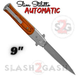 Rosewood Automatic Stiletto Switchblade Knives Pearl Slim Pocket Knife Silver Blade