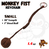 Brown MonkeyFist Self Defense Survival Keychain Paracord - Small 1 Inch