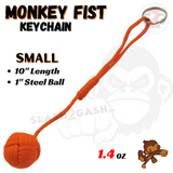 Orange MonkeyFist Self Defense Survival Keychain Paracord - Small 1 Inch