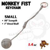 Silver MonkeyFist Self Defense Survival Keychain Paracord - Small 1 Inch