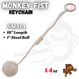 White MonkeyFist Self Defense Survival Keychain Paracord - Small 1 Inch