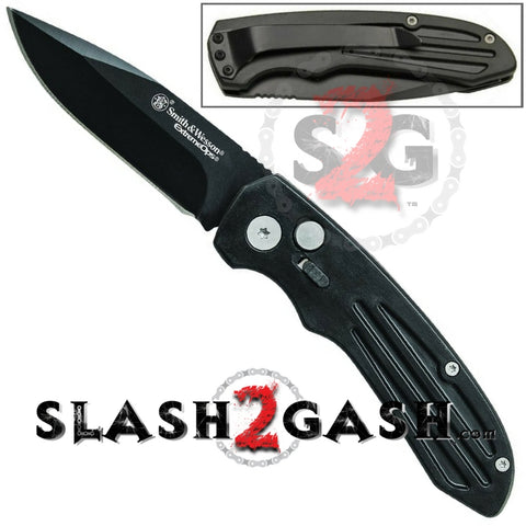 Smith & Wesson Extreme Ops Black Automatic Knife - Plain SW50B