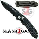 Smith & Wesson Extreme Ops Black Automatic Knife - Serrated SW50BS