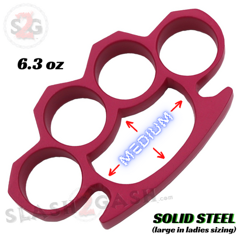 Medium/Large Pink Knuckles Crown Knuckle Duster Solid Steel Paper Weight