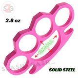 Crown Knuckles Solid Steel Open Paper Weight - Small Pink Knuckles Ladies Women Girls Size