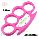 Crown Knuckles Solid Steel Open Paper Weight - Small Pink Knuckles Ladies Women Girls Size