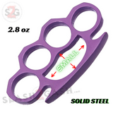 Crown Knuckles Solid Steel Open Paper Weight - Small Purple Knuckles Ladies Women Girls Size