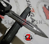 Delta Force Spartan Gladius D/A OTF Automatic Knife Black Tactical S2G - Damascus Spear Serrated