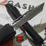 Delta Force Spartan Warrior D/A OTF Automatic Knife Black Tactical S2G - Damascus Tanto Serrated