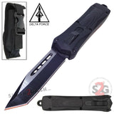 Delta Force Spartan Gladius D/A OTF Automatic Knife Black S2G Tactical - Tanto Warrior Plain