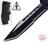 Delta Force Spartan Gladius D/A OTF Automatic Knife Black S2G Tactical - Tanto Warrior Serrated