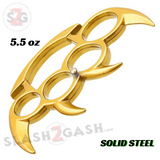 Claw Knuckle Spike Duster Bladed Paperweight Belt Buckle - Gold