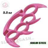 Claw Knuckle Spike Duster Bladed Paperweight Belt Buckle - Pink