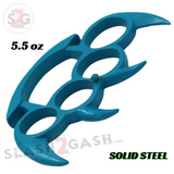 Bladed Paperweight Belt Buckle Spike Duster Claw Knuckle - Teal