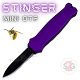 Purple Mini OTF California Legal Knife Small Automatic Switchblade Key Chain Knives - Stinger