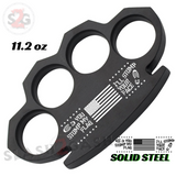 USA Flag STOMP Knuckles Black Solid Steel Paper Weight - Knuckle Duster Heavy Metal Steampunk