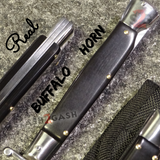 Italian Swinguard Automatic Knife Real Buffalo Horn Switchblade Damascus Knives Stiletto Swing Guard 9 Inch Italy