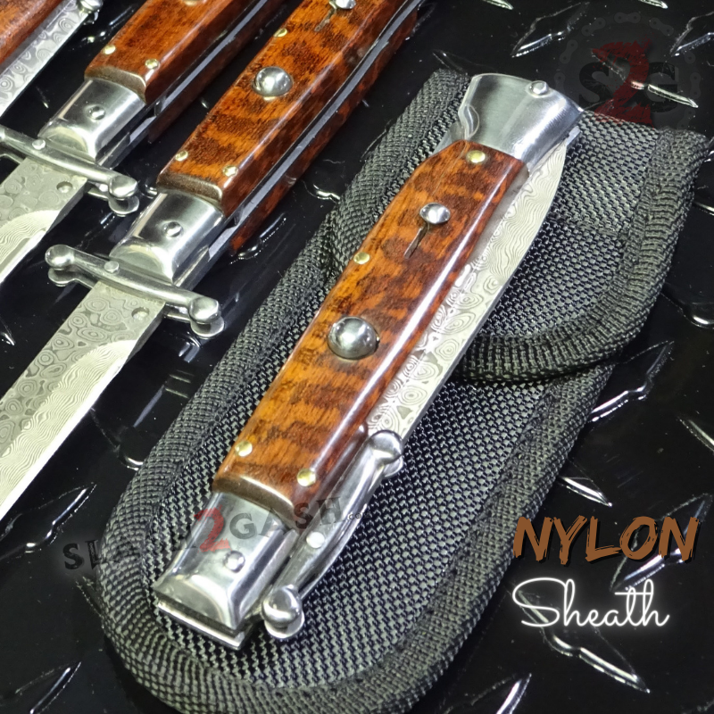 Swinguard Stiletto Knife Rare Italian Automatic - Snakewood Damascus ...