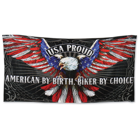Hot Leathers USA Proud American Eagle Patriotic Biker Beach Towel