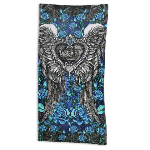 Hot Leathers Angel Roses Multi-Colored Beach Towel w/ Heart & Wings