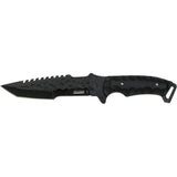 Tanto Fixed Blade Knife Black Tactical Fighter w/Sheath - 8Cr13