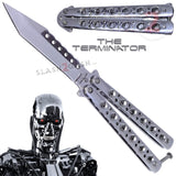 Terminator Butterfly Knife Chrome Mirror Finish Balisong SHINY High Polished Tanto Slash2Gash S2G