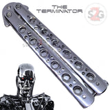 Chrome Terminator Butterfly Knife Mirror Finish Balisong SHINY High Polished Tanto Slash2Gash S2G