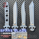 The ONE Titanium Butterfly Knife Replacement Blade + Spare Hardware 4X Balisong Clone - Satin 40 42 43 46 47